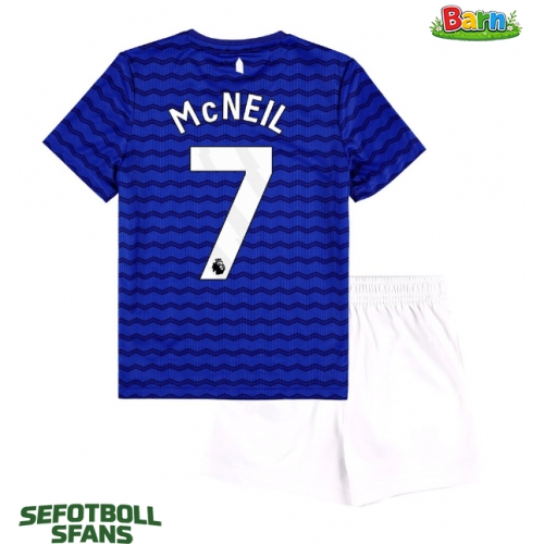 Everton Dwight McNeil #7 Hemmaställ Barn 2025-26 Kortärmad (+ Korta byxor)